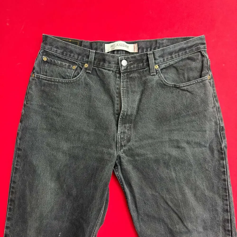Vintage Levi's 550 Jeans Mens 38 x 30 Relaxed FIT Black Denim 2004 Y2K Grunge FA